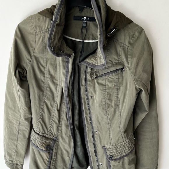 7 for all mankind army green spring jacket - Picture 2 of 7